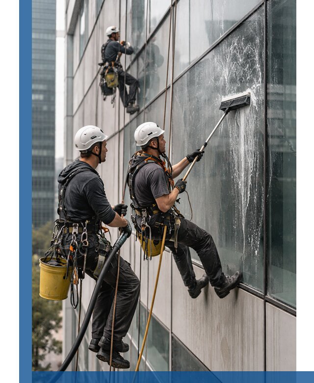 Профессиональная высотная мойка фасадов зданий в Кимовске