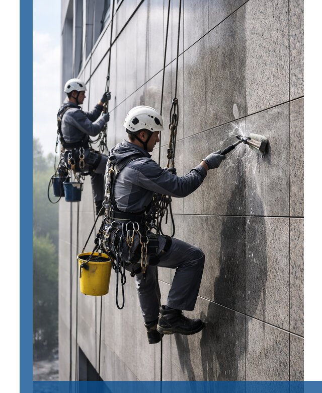 Профессиональная мойка фасада из керамогранита в Кимовске