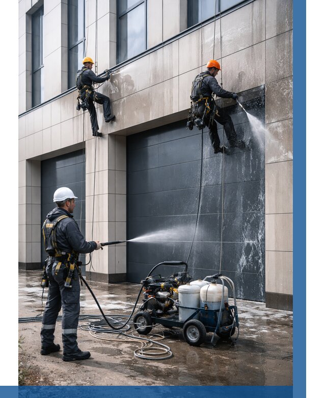 Послестроительная мойка фасада в Кимовске от 309 р. | ВЫСОТНИК-Кмв