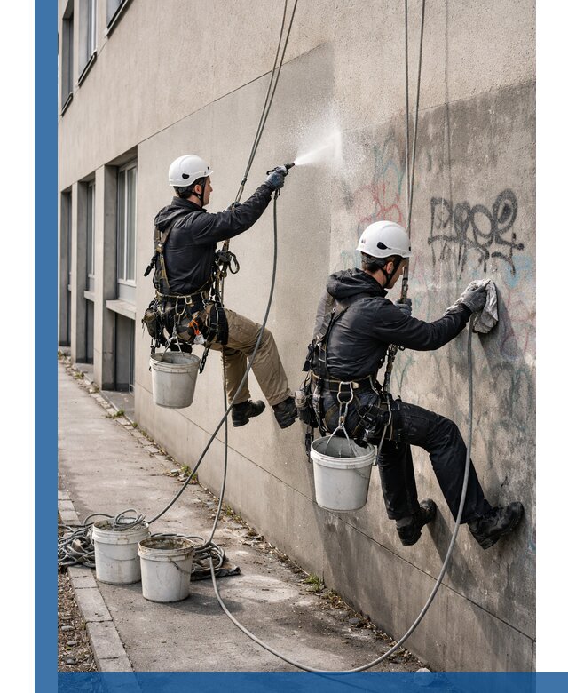 Антиграффити покрытие фасада с защитой от надписей в Кимовске