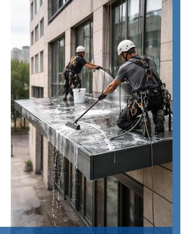 Мойка козырьков и навесов в Кимовске от 3608 р. | ВЫСОТНИК-Кмв