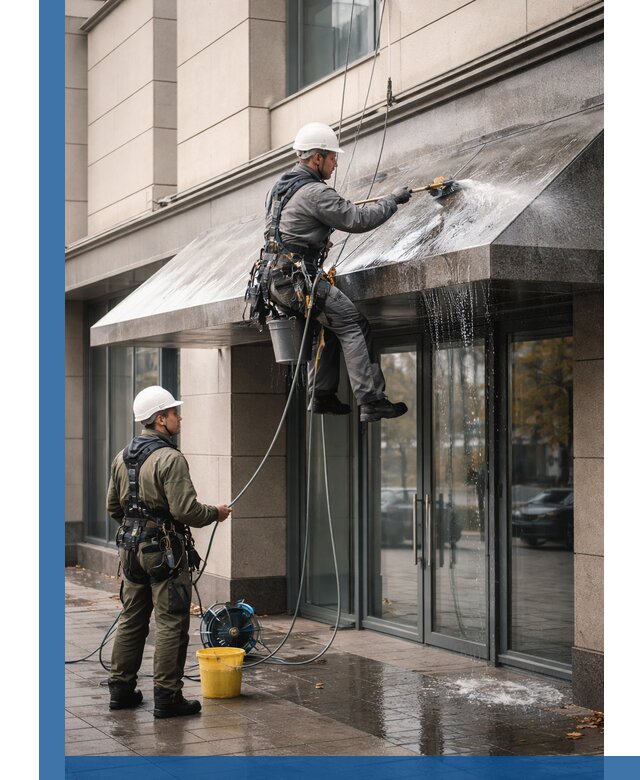 Профессиональная мойка козырьков и навесов в Кимовске