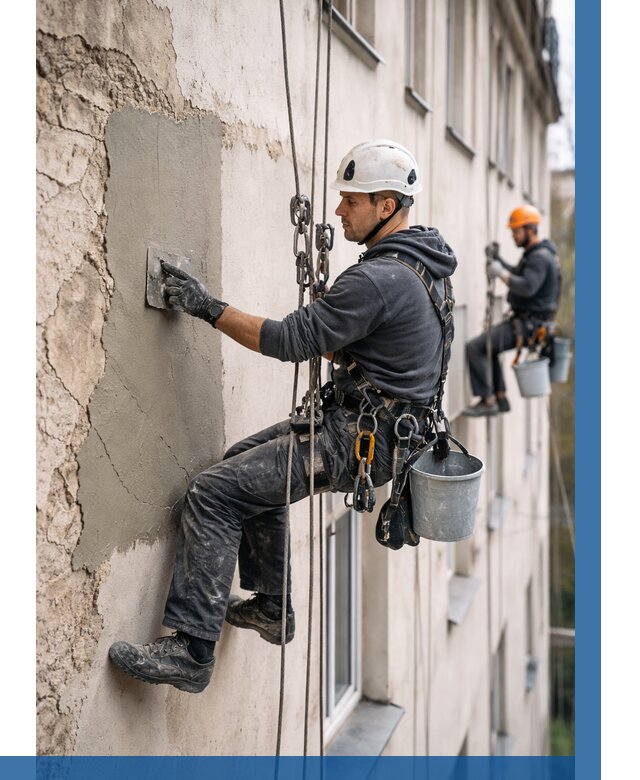 Восстановление штукатурки фасада в Кимовске от 1237 р. | ВЫСОТНИК-Кмв