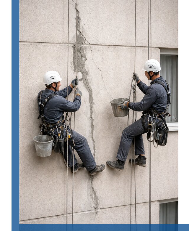 Заделка трещин на фасаде в Кимовске с гарантийным ремонтом