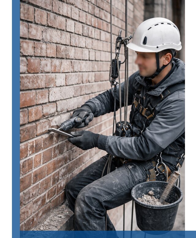 Расшивка кирпичных швов фасадов и стен, ремонт в Кимовске