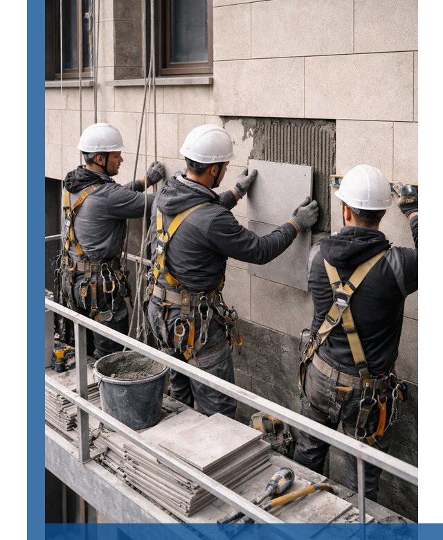 Ремонт облицовки фасада плиткой в Кимовске с гарантией