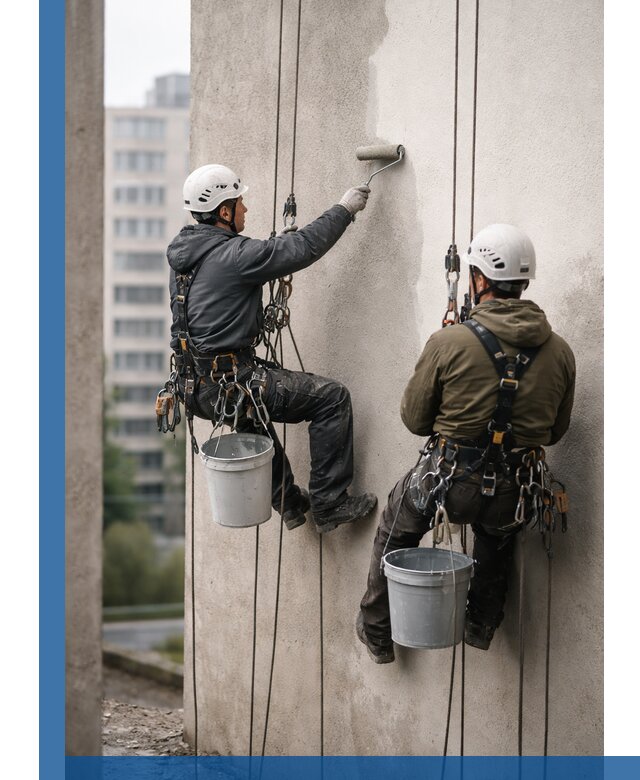 Покраска фасадов высотными альпинистами в Кимовске с гарантией