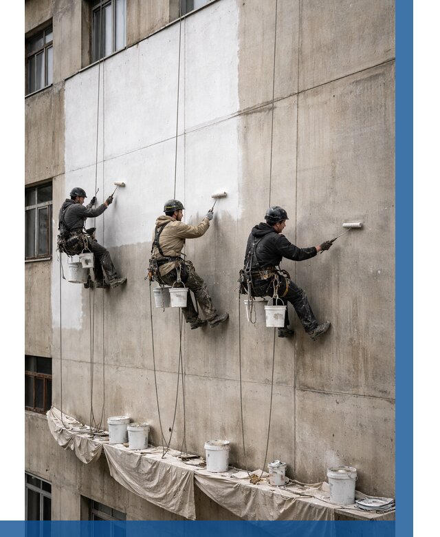 Покраска бетонного фасада в Кимовске от 361 р за м2 | ВЫСОТНИК-Кмв