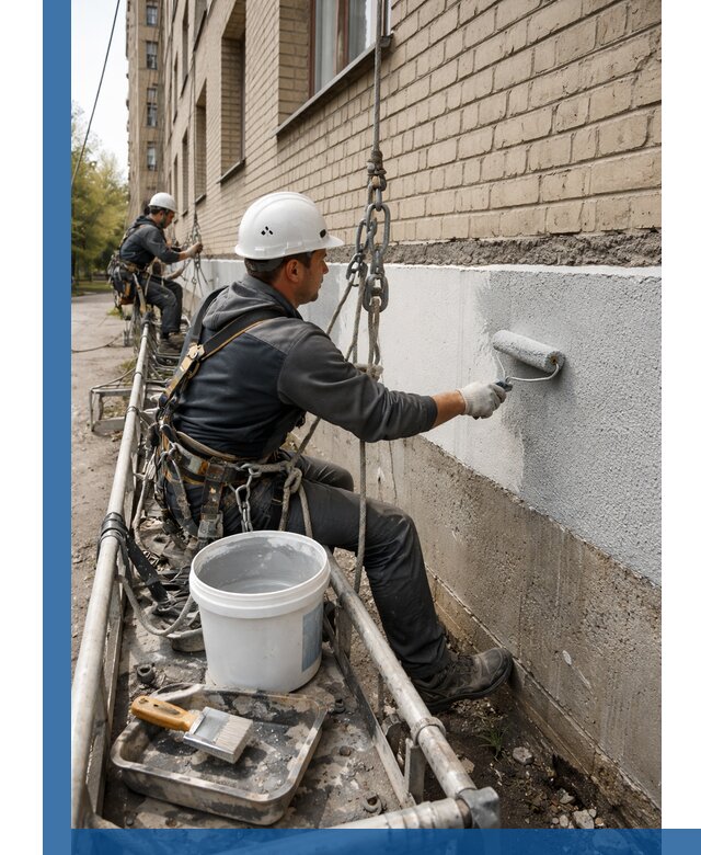 Окраска цоколя здания в Кимовске профессионально и надежно