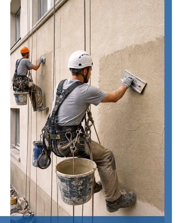 Декоративная штукатурка фасада в Кимовске от 1237 р. | ВЫСОТНИК-Кмв