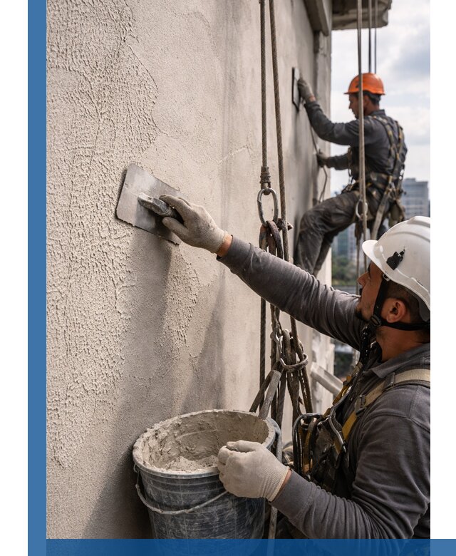 Декоративная штукатурка фасада с утеплением и защитой в Кимовске