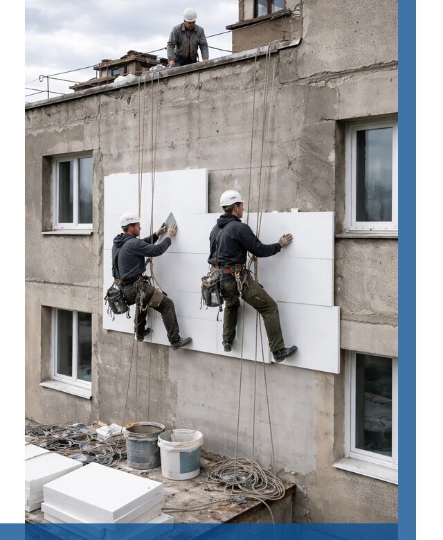 Утепление фасада пенополистиролом в Кимовске от 1855 р. | ВЫСОТНИК-Кмв