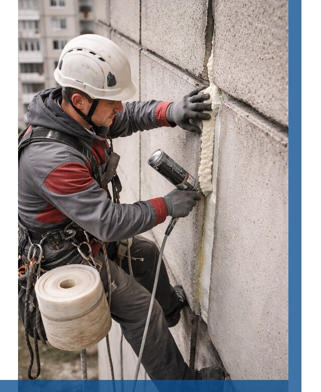 Утепление межпанельных швов в Кимовске от 722 р. | ВЫСОТНИК-Кмв