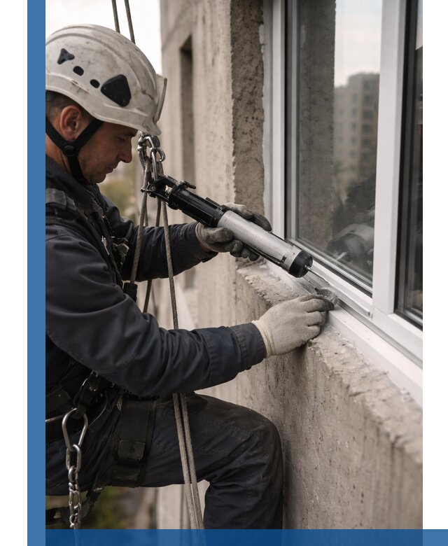 Герметизация оконных швов снаружи в Кимовске профессионально