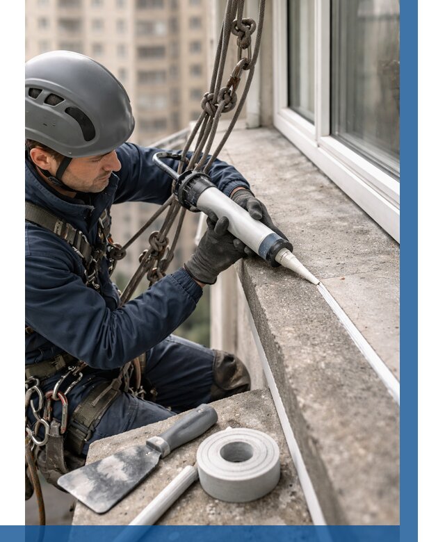 Герметизация балконного козырька в Кимовске от 4639 р. | ВЫСОТНИК-Кмв