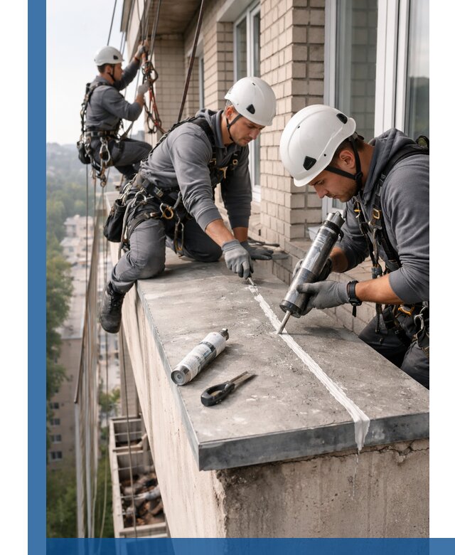 Герметизация балконного козырька в Кимовске профессионально