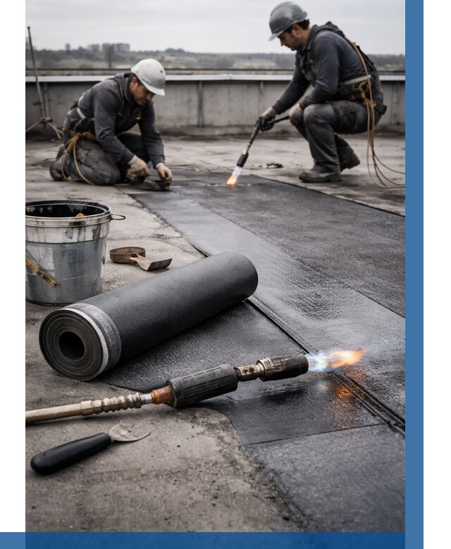 Ремонт рулонной кровли в Кимовске от 670 р. | ВЫСОТНИК-Кмв