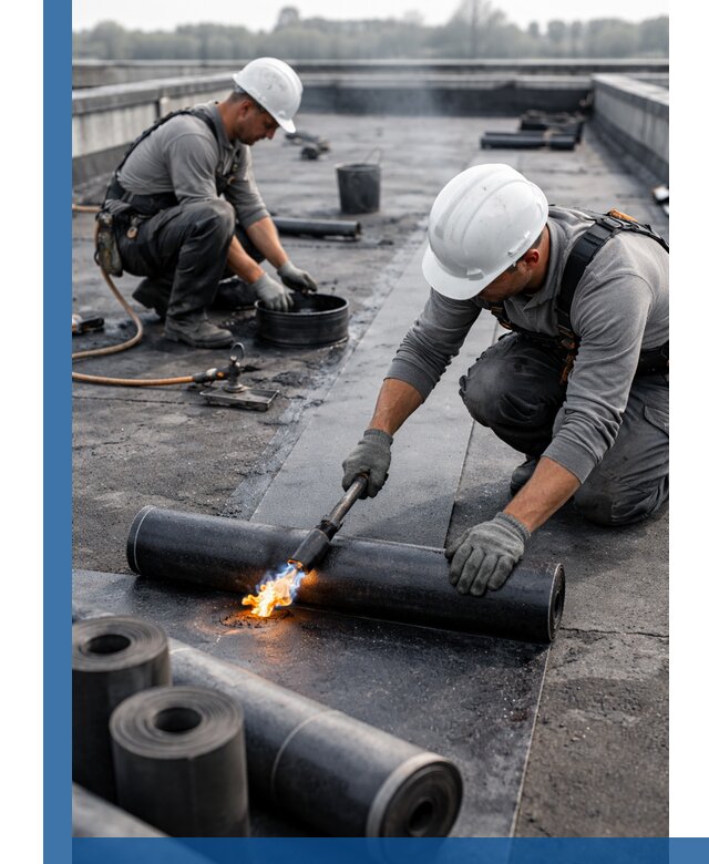 Ремонт рулонной кровли в Кимовске герметизация и восстановление