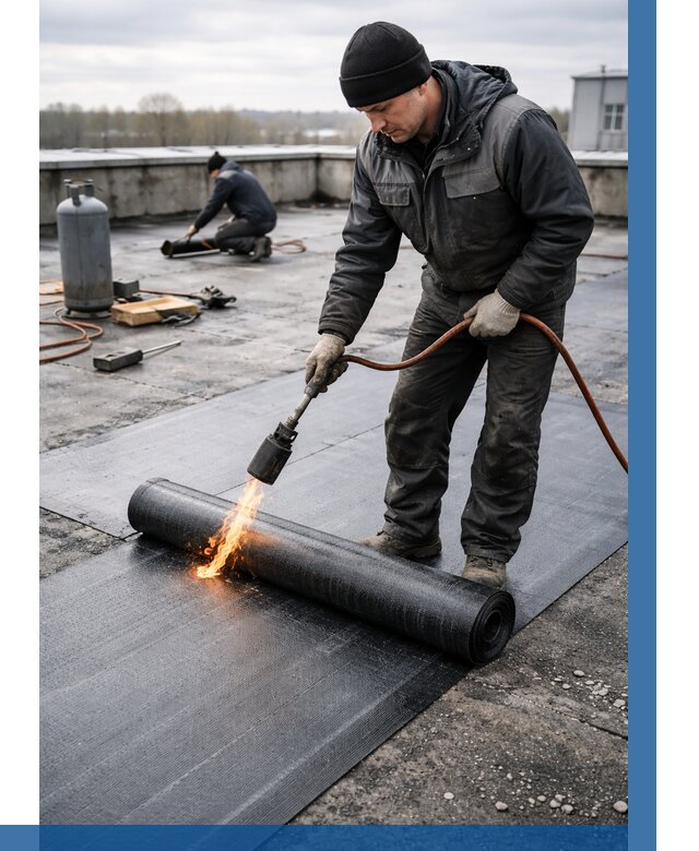 Ремонт наплавляемой кровли в Кимовске от 722 р. | ВЫСОТНИК-Кмв