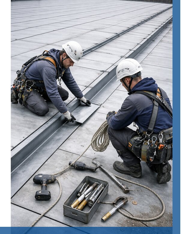 Ремонт фальцевой кровли в Кимовске от 722 р. | ВЫСОТНИК-Кмв