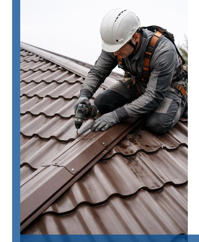 Ремонт металлочерепицы на крыше в Кимовске профессионально