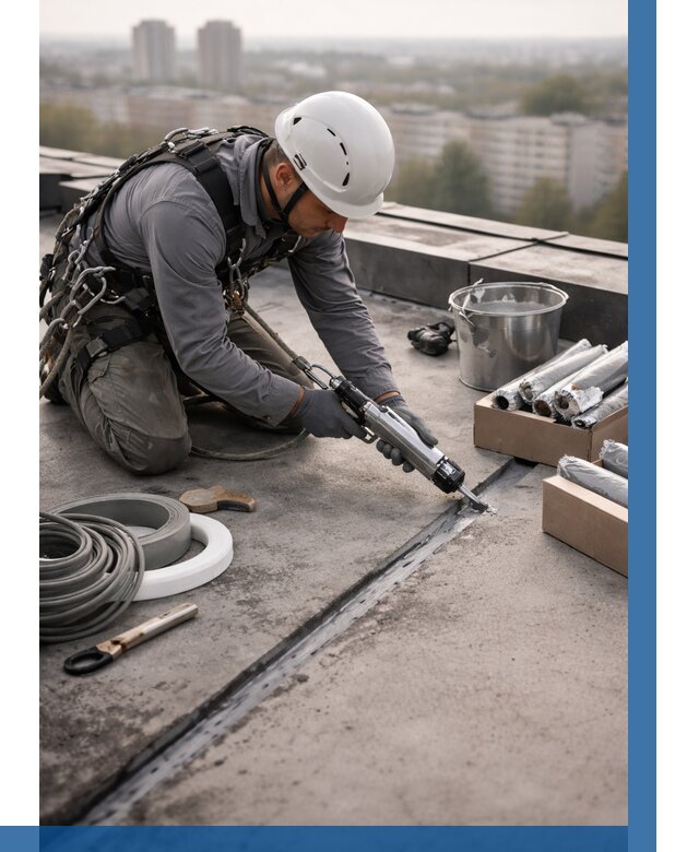 Герметизация швов кровли в Кимовске от 464 р./м2 | ВЫСОТНИК-Кмв