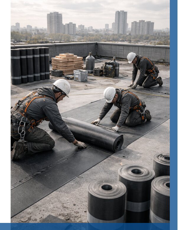 Монтаж мягкой кровли под ключ в Кимовске от 464 р. | ВЫСОТНИК-Кмв