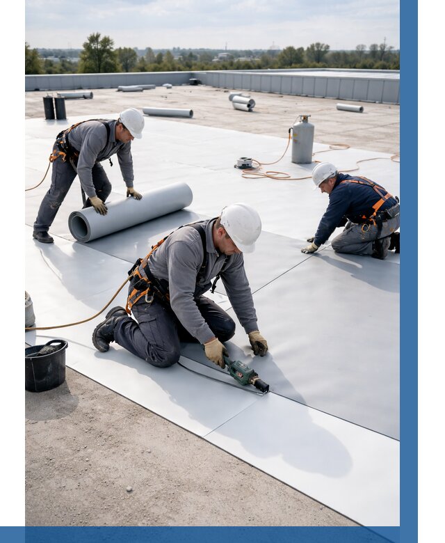 Монтаж мембранной кровли под ключ в Кимовске от 1237 р. | ВЫСОТНИК-Кмв