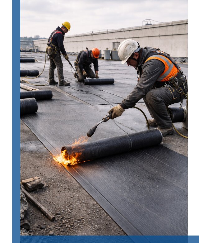 Монтаж наплавляемой кровли в Кимовске профессионально