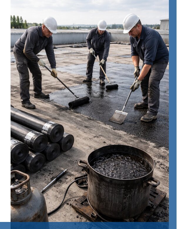 Гидроизоляция кровли мастикой в Кимовске от 618 р. | ВЫСОТНИК-Кмв