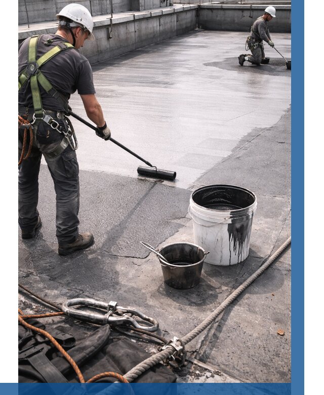 Гидроизоляция кровли жидкой резиной в Кимовске от 515 р. | ВЫСОТНИК-Кмв