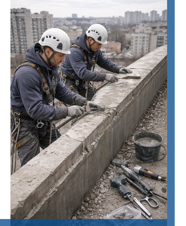 Ремонт парапета на кровле в Кимовске от 1546 р. | ВЫСОТНИК-Кмв