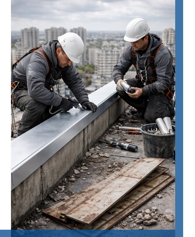 Замена парапетных крышек под ключ в Кимовске от 1237 р. | ВЫСОТНИК-Кмв