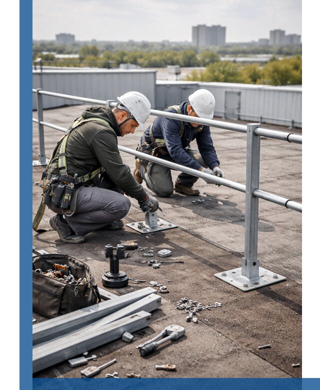 Монтаж кровельного ограждения в Кимовске под ключ с гарантией