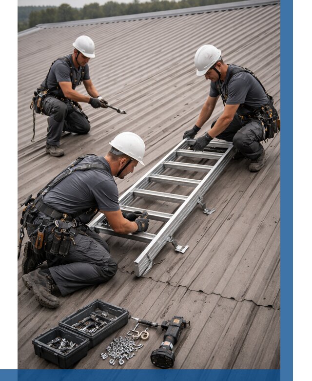 Монтаж кровельной лестницы в Кимовске от 4639 р. | ВЫСОТНИК-Кмв