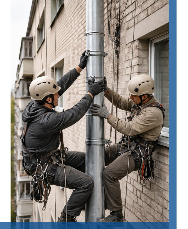 Замена водосточных труб в Кимовске от 6700 р. | ВЫСОТНИК-Кмв