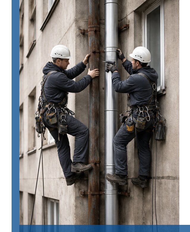 Замена водосточных труб в Кимовске: монтаж и демонтаж под ключ