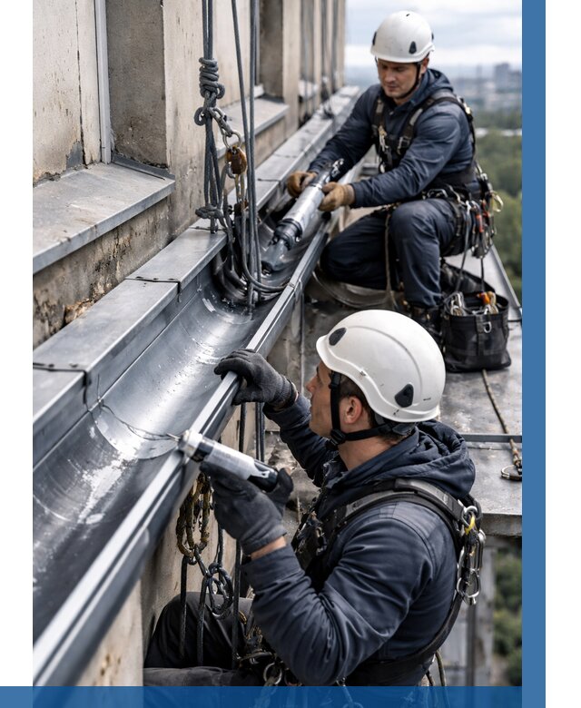 Ремонт водосточных желобов в Кимовске от 6700 р. | ВЫСОТНИК-Кмв