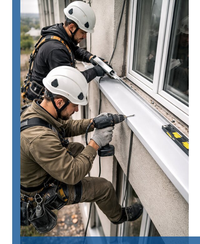 Профессиональный монтаж оконных отливов и отведения воды в Кимовске