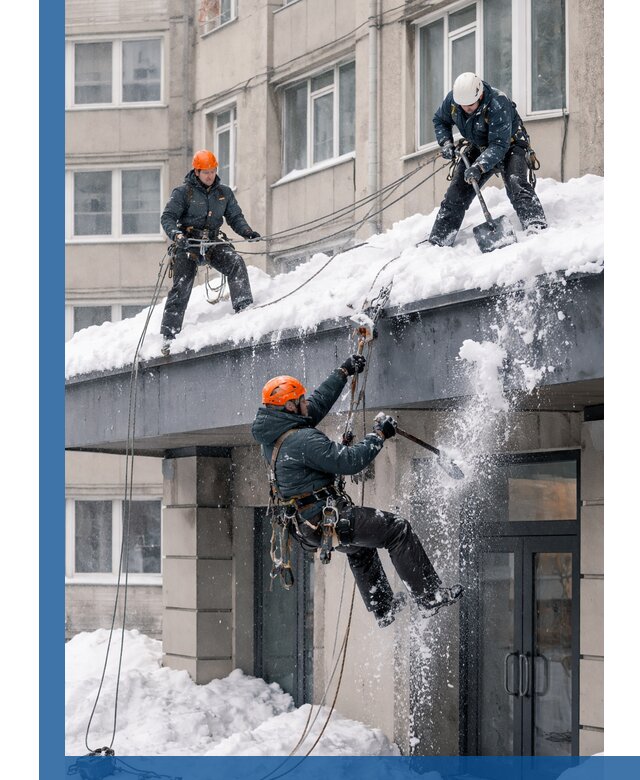 Безопасная очистка навесов от снега в Кимовске круглогодично