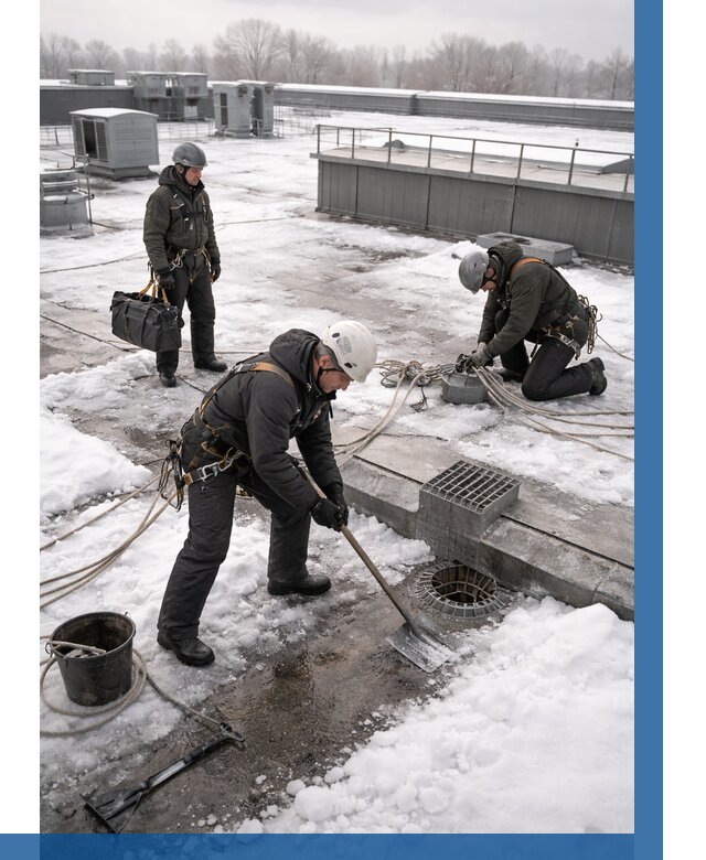 Абонентское обслуживание кровли зимой в Кимовске от 8246 р. | ВЫСОТНИК-Кмв