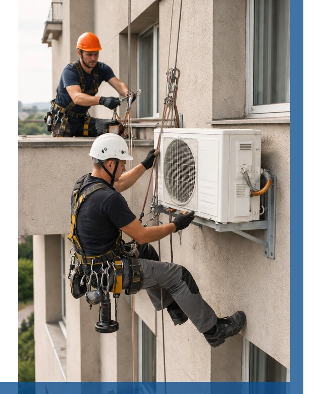 Монтаж внешнего блока кондиционера в Кимовске от 6700 р. | ВЫСОТНИК-Кмв