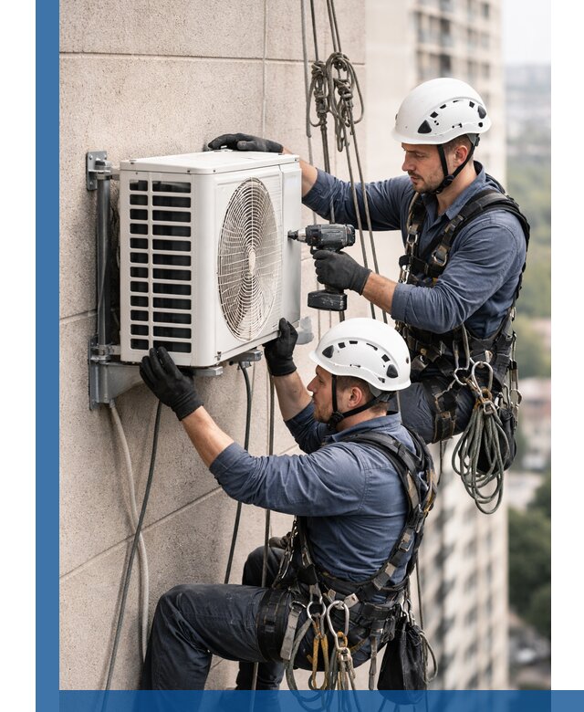 Монтаж внешнего блока кондиционера в Кимовске установка и крепление