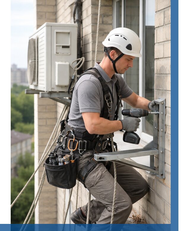 Установка кронштейнов кондиционера в Кимовске от 3608 р. | ВЫСОТНИК-Кмв