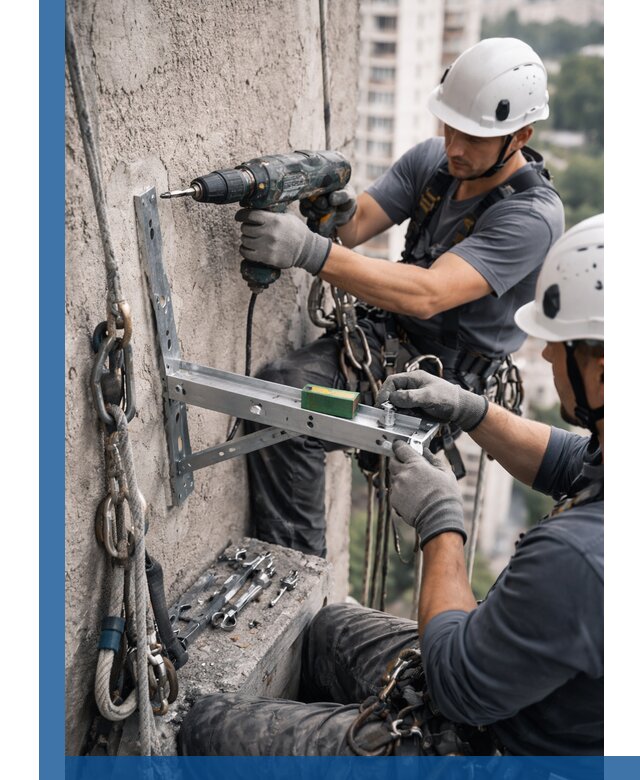 Установка кронштейнов кондиционера и крепежа в Кимовске