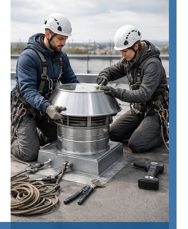 Установка дефлекторов на кровле в Кимовске от 4639 р. | ВЫСОТНИК-Кмв