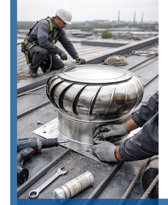 Установка дефлекторов на кровле в Кимовске профессионально