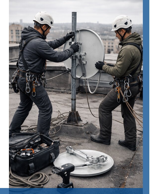 Демонтаж антенн на крыше в Кимовске от 4639 р. | ВЫСОТНИК-Кмв