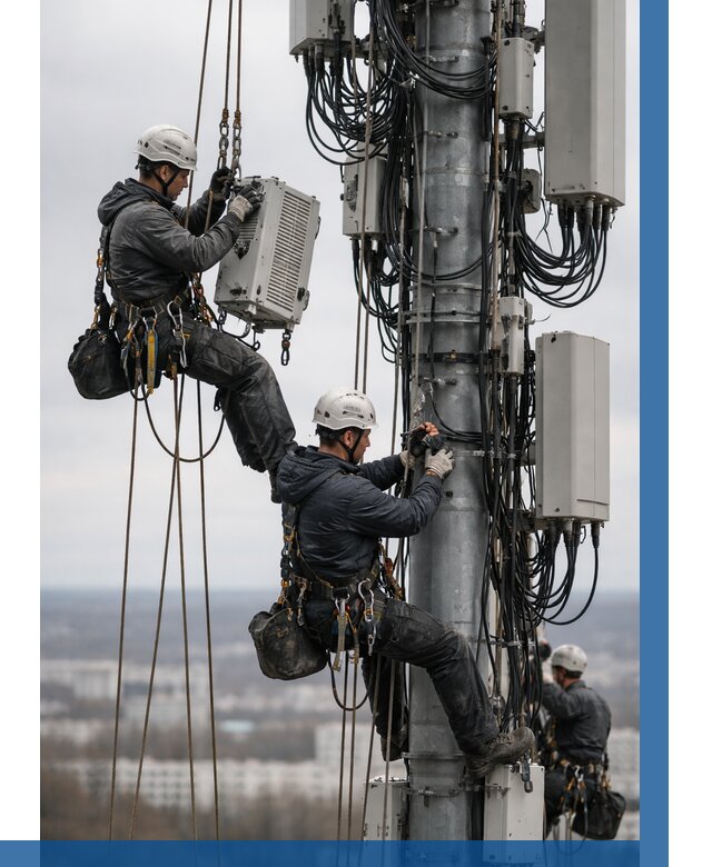 Монтаж оборудования связи на мачте в Кимовске от 7731 р. | ВЫСОТНИК-Кмв