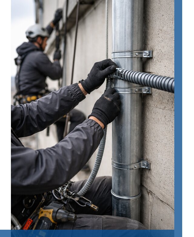 Монтаж гофры для кабеля в Кимовске от 309 р. | ВЫСОТНИК-Кмв